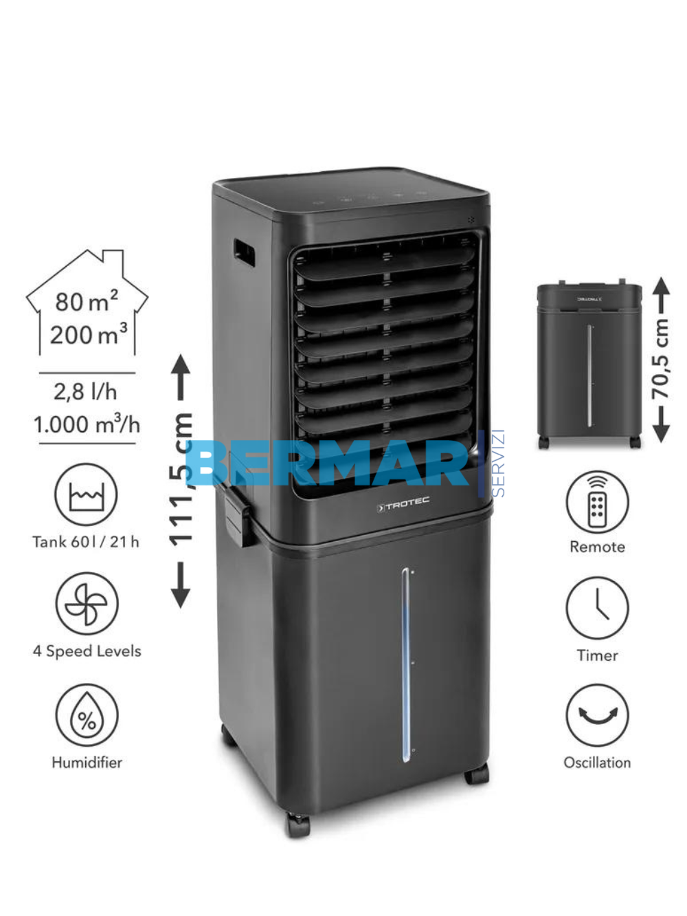 Raffrescatore Evaporativo Portatile TROTEC Pae 81