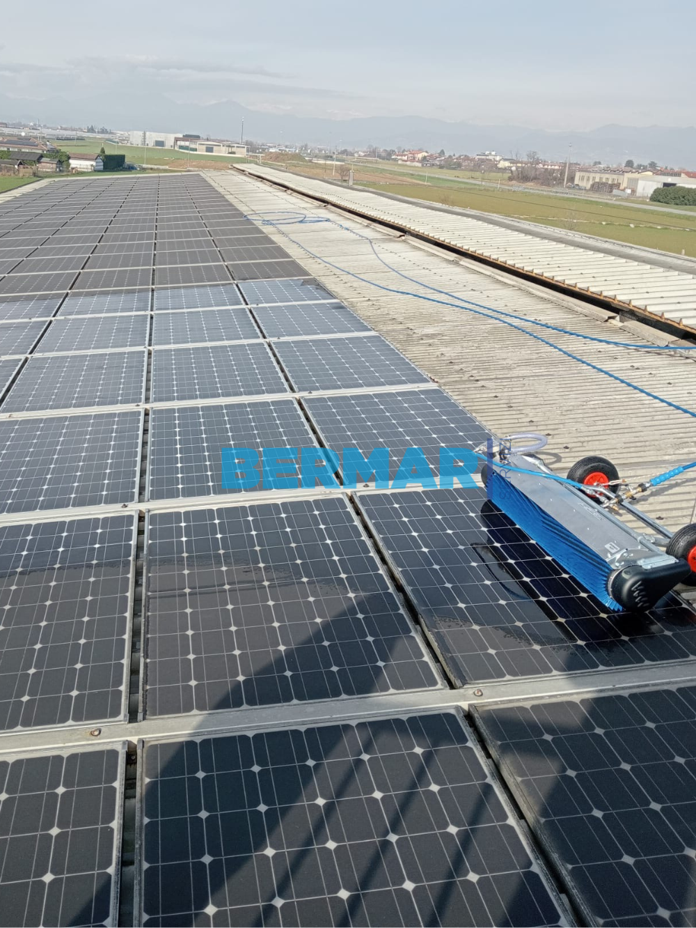 Spazzola a RULLO gommata per Pulizia Pannelli Fotovoltaici - 100 cm