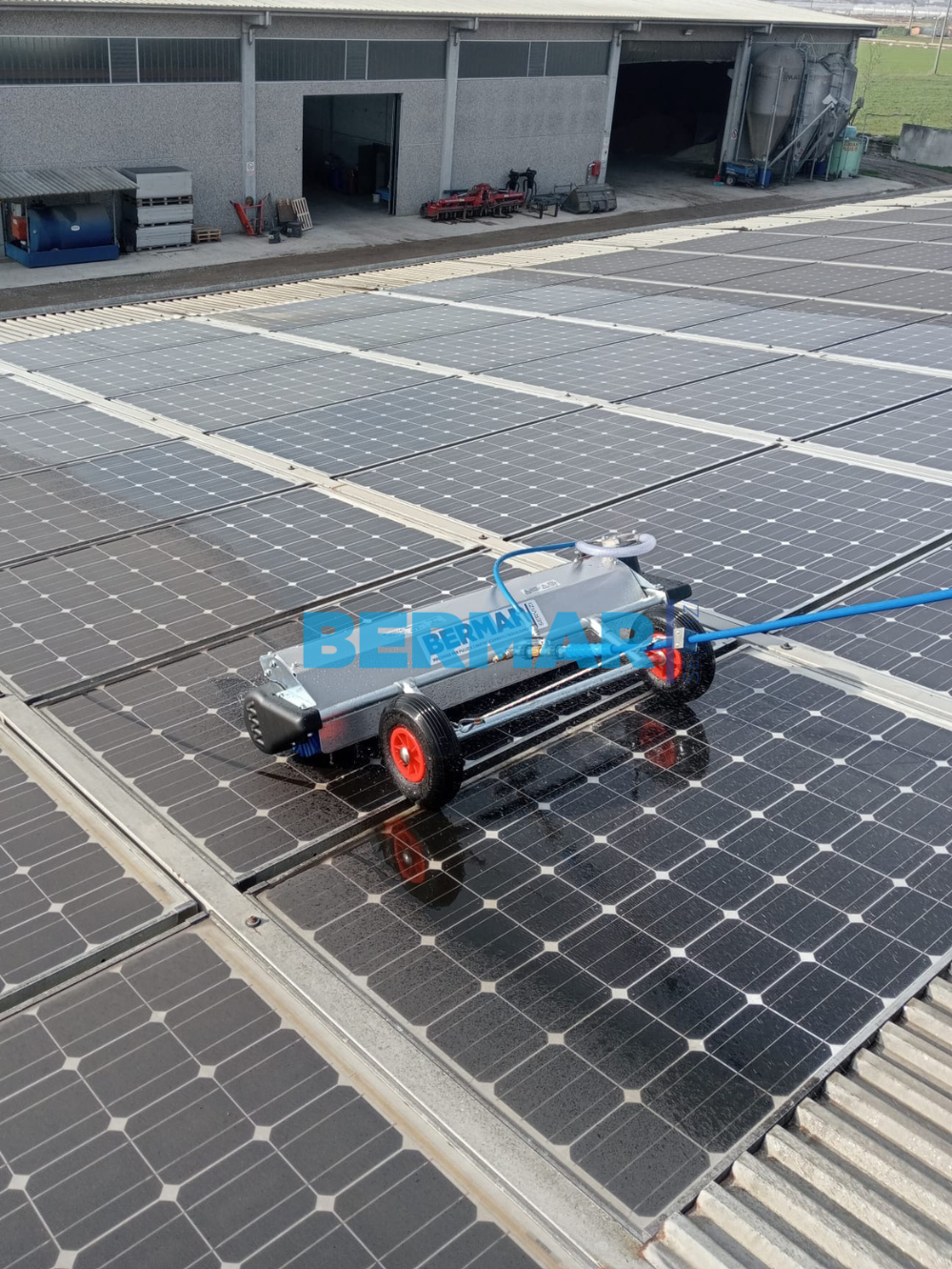 Spazzola a RULLO gommata per Pulizia Pannelli Fotovoltaici - 100 cm